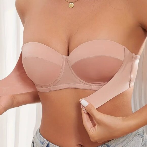 NEW Strapless Front Buckle Bra Wireless Push Up Size 36 80 - Picture 9 of 9